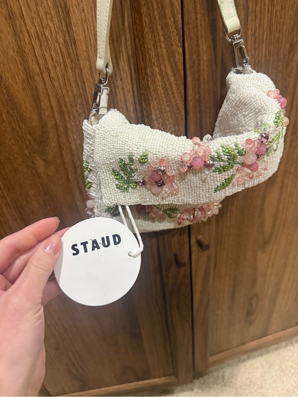 STAUD Timmy Magnolia Beaded Shoulder Bag - Picture 4 of 4